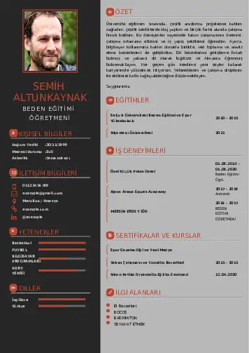 Beden Eğitimi Öğretmeni CV Örnekleri cv indir